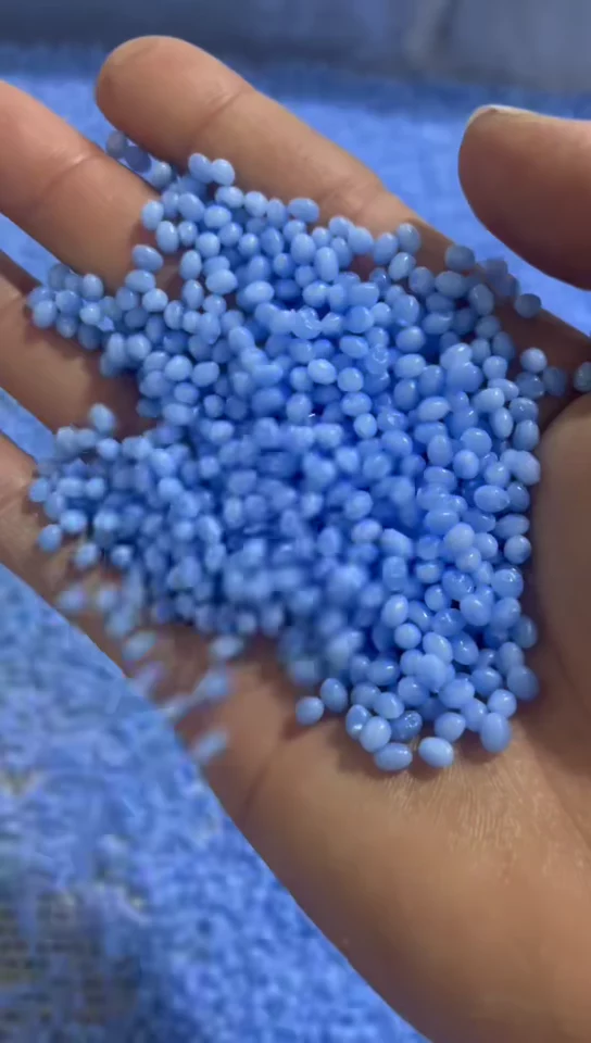Blue polymer pellets